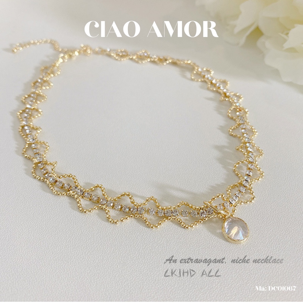 Dây chuyền nữ, Choker nữ tích hạt nhỏ Trang sức Ciao Amor Hàn Quốc - DC0167