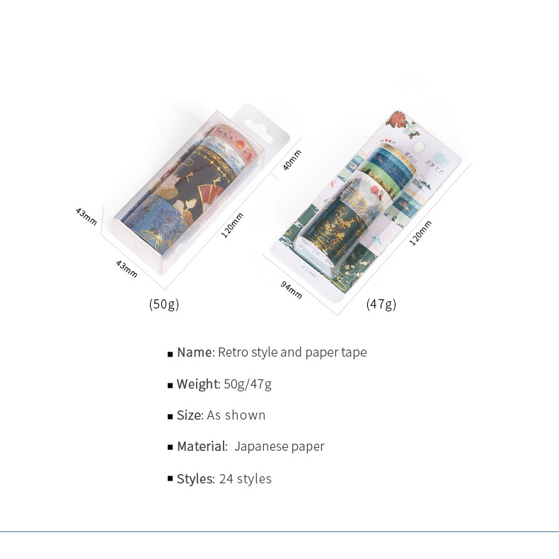 Set 6 Băng Keo Trang Trí Sổ Tay Phong Cách Trung Hoa Cổ Điển