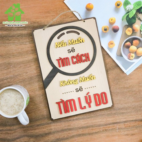 Bảng gỗ decor SLOGAN trang trí treo VĂN PHÒNG , Mẫu BM_083 siêu đẹp