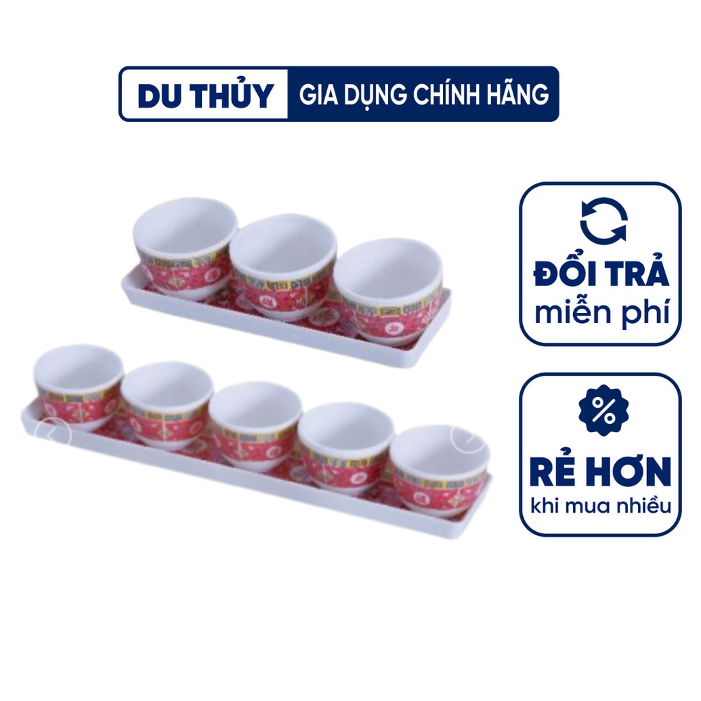 Chung nước cúng bàn thờ màu đỏ, màu vàng, loại 3 ly và 5 ly của gia dụng Du Thủy