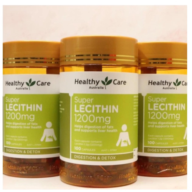 CÓ SẴN-Mẫu mới - DATE 2025 Viên uống mầm đậu nành 100v Super Lecithin Healthy Care 1200mg