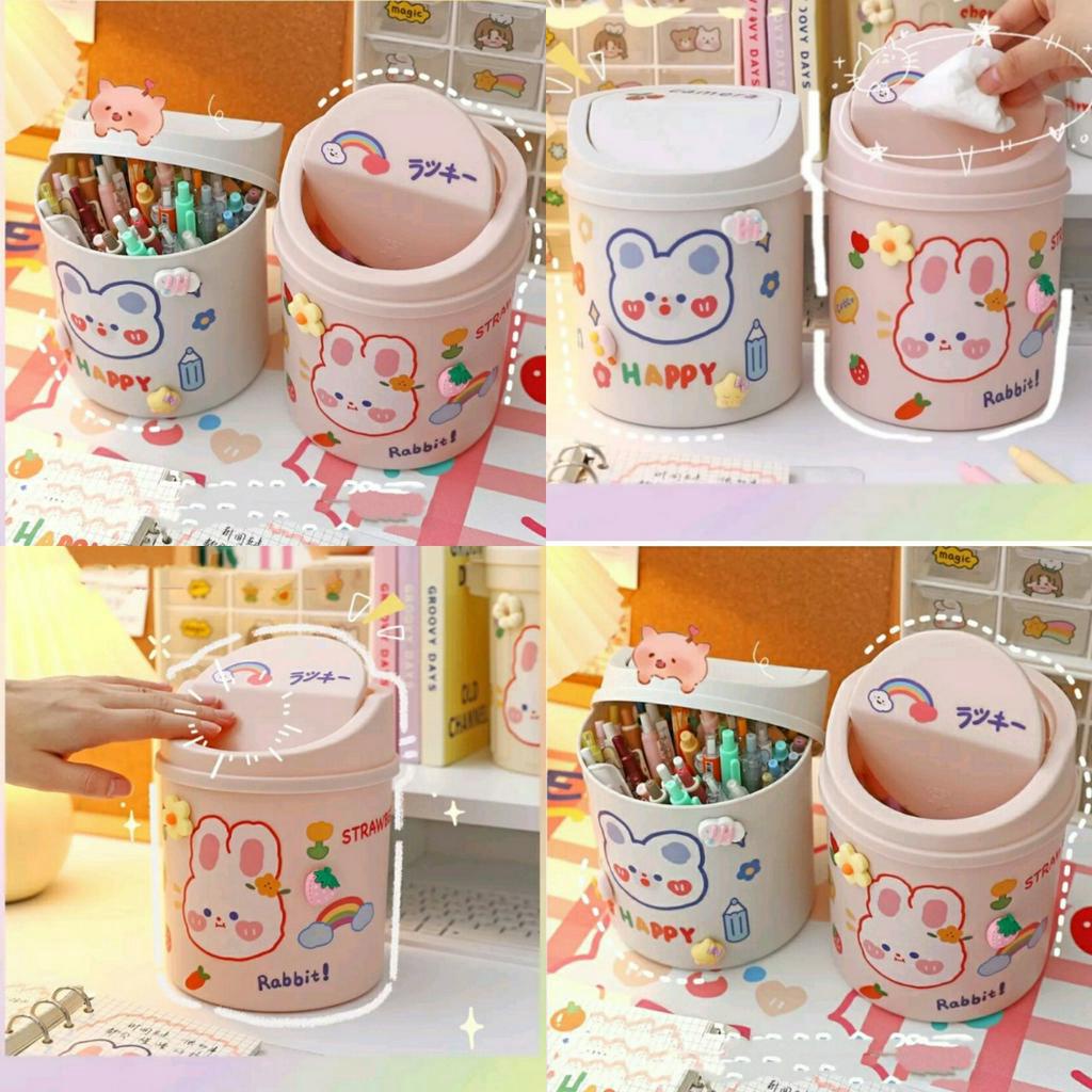 Thùng Rác Nắp Lật  Mini Để Bàn Bằng Nhựa Siêu Bền Tiện Dụng- Dung Tích 4L
