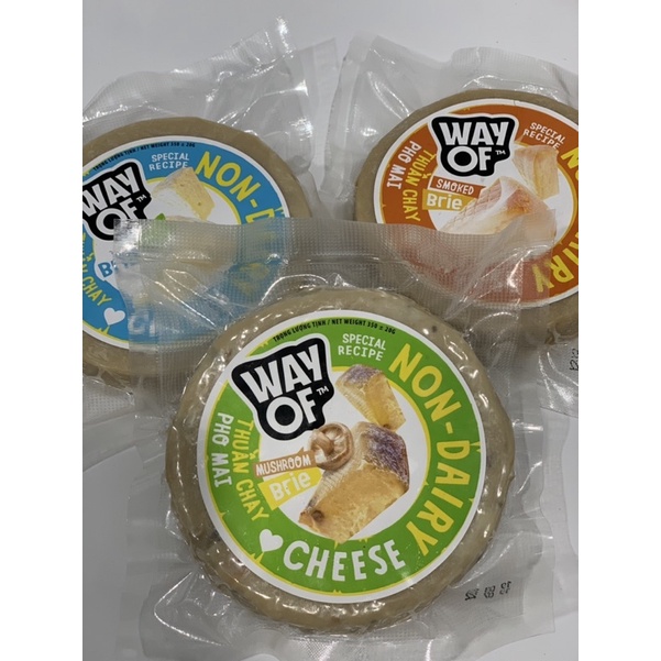 WAY OF Non - Diary Cheese 350g( Vegan Brie) 3 flavors ( natural, mushroom, smoked) Phô Mai Thuần Cha