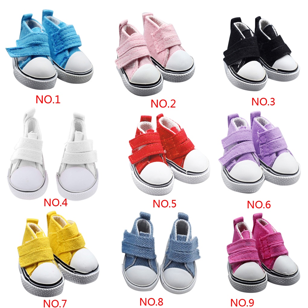 Đôi giày vải canvas phong cách thể thao 5cm dành cho búp bê trẻ em