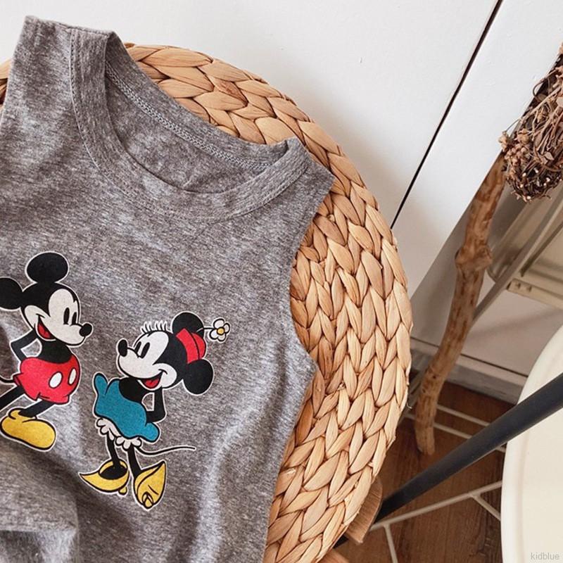 Đầm Sát Nách In Hoạt Hình Kiểu Hàn Quốc Thời Trang Mùa Hè Cho Bé Gái