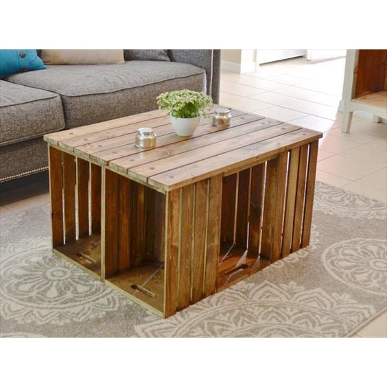 Hộp gỗ Pallet lắp ghép thành Bàn
