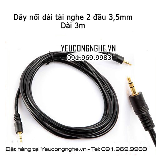 Dây âm thanh hai đầu 3.5 dây chống nhiễu dài 3M