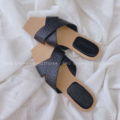 DÉP NỮ THỜI TRANG SIÊU XINH, DỄ THƯƠNG QUAI CHÉO Ô MŨI VUÔNG VN SHU STORE