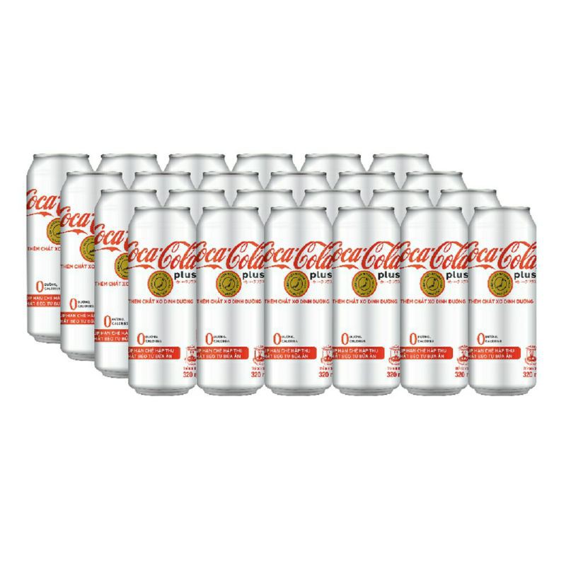 Coca Fosu Plus bổ xung chất sơ giảm cân ngon như coca thường thùng 24 lon cao 330ml date xa