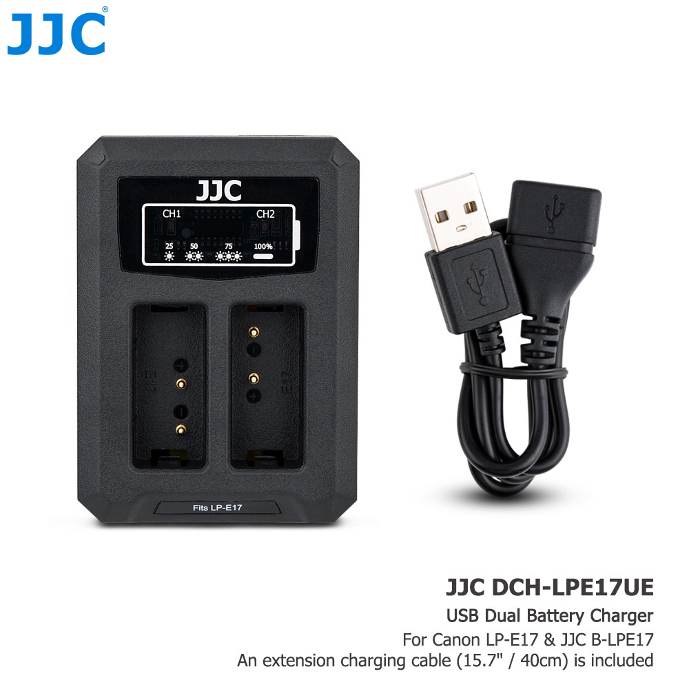 Thiết bị sạc pin JJC LP-E17 cho Canon EOS R10/RP/EOS M5/M6/M6 Mark II/M3/850D/800D/760D/750D/200D/200D II/77D/ LC-E17