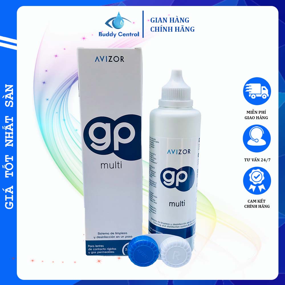 Combo 2 Nước ngâm rửa lens kính áp tròng Avizor GP Multi 240ml