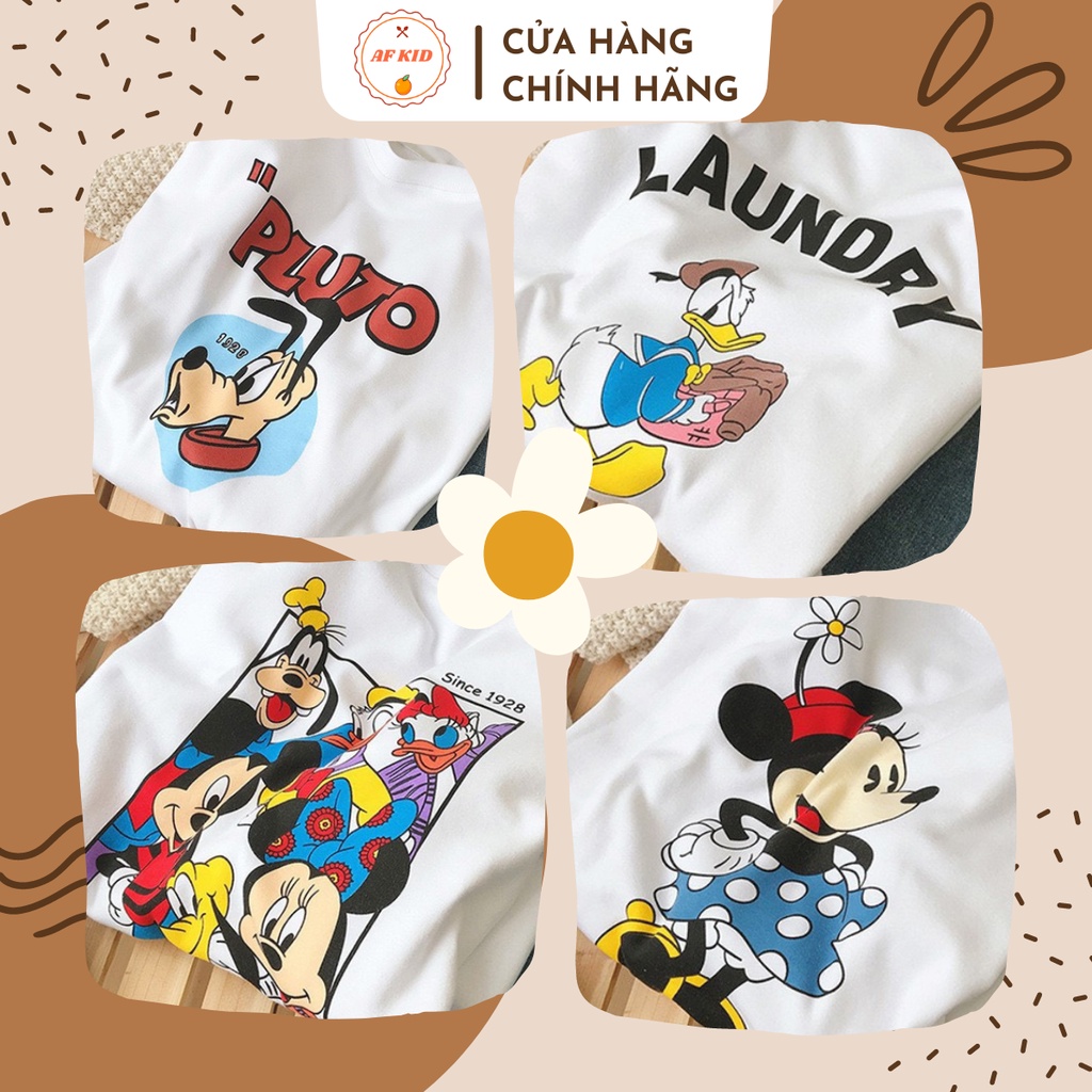Áo phông cộc tay Minky Mom cho bé 💖 Áo cotton in hình nhà chuột Mickey Family cho bé trai bé gái 💖 Quần áo trẻ em