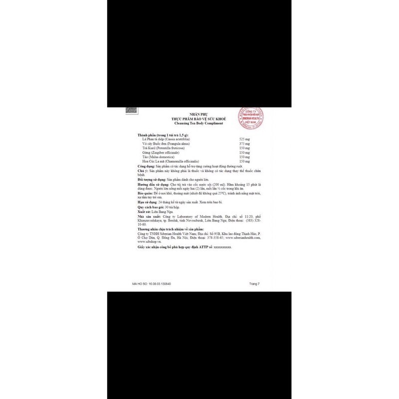Trà T BODY HAIR SIBERI đào thải độc đốt mỡ thừa thanh lọc cơ thể hỗ trợ giảm cân | BigBuy360 - bigbuy360.vn