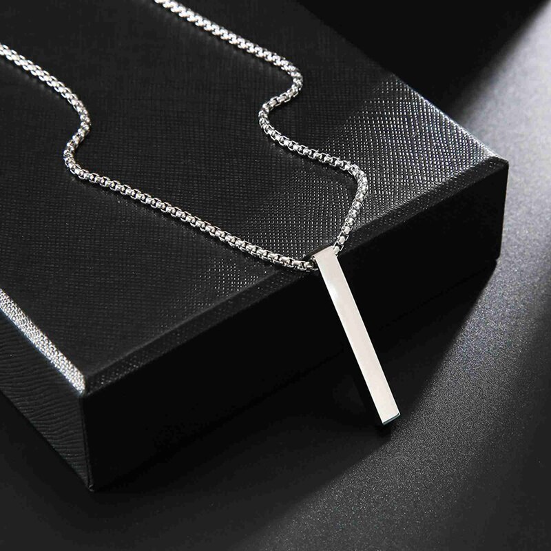 Dây chuyền bằng thép không gỉ mạ bạc mặt hình chữ nhật / hình chiếc còi phong cách thời trang cho nam WC063 # 5040