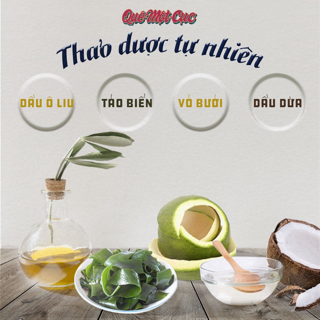 Dầu xả thảo dược thiên nhiên ‍♀️ Dầu xả bưởi, oliu, dưỡng tóc mềm mượt, chắc khỏe QUÊ MỘT CỤC handmade