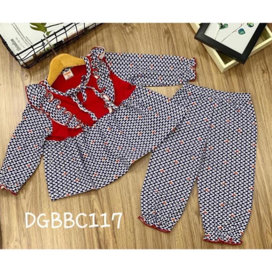 Bộ dài tay dáng babydoll thun cotton xuất khẩu mềm đẹp cho bé từ 11 đến 23kg - Bộ quần áo bé gái - My Store - My Store