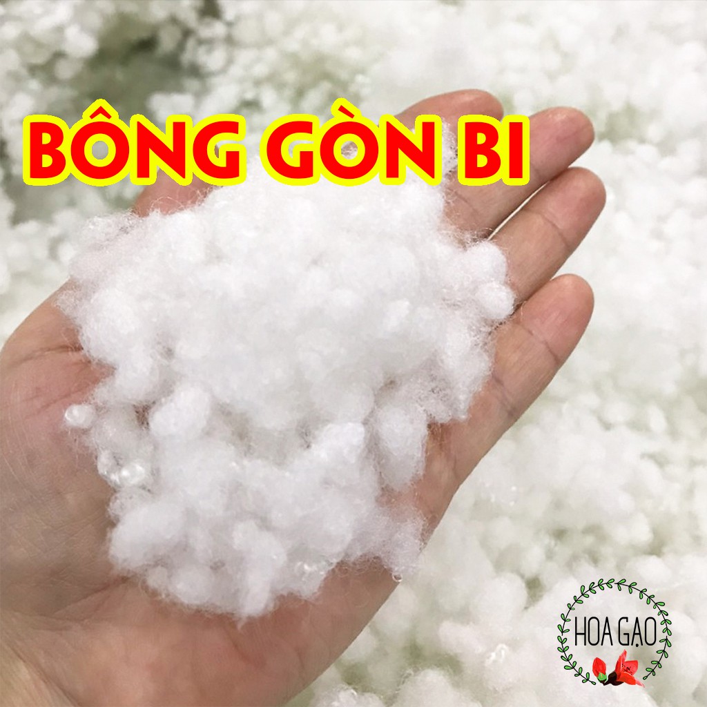 Bông gòn nhân tạo, bông bi 500g HOA GẠO GGB5 bông công nghiệp, đàn hồi tốt nhồi gối đầu, gối ôm, ruột chăn