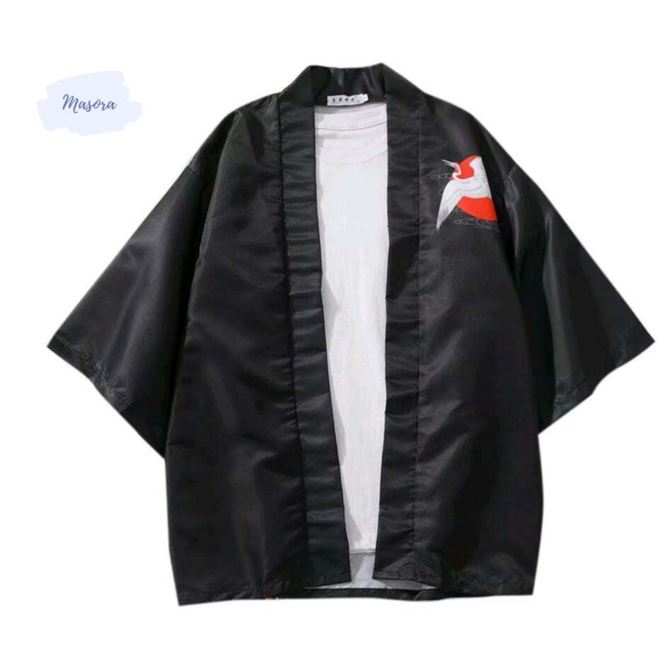 Haori Nhật Bản, áo khoác hạc gió đỏ NB02