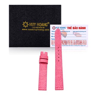 Dây đồng hồ huy hoàng da đà điểu màu đỏ hf8420