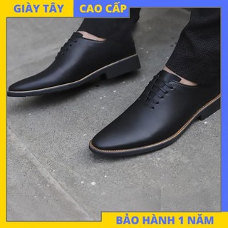 Giày tây nam đẹp da mềm mịn- Da bò- Đế diễu- Dây buộc [GIÀY BAO XỊN]