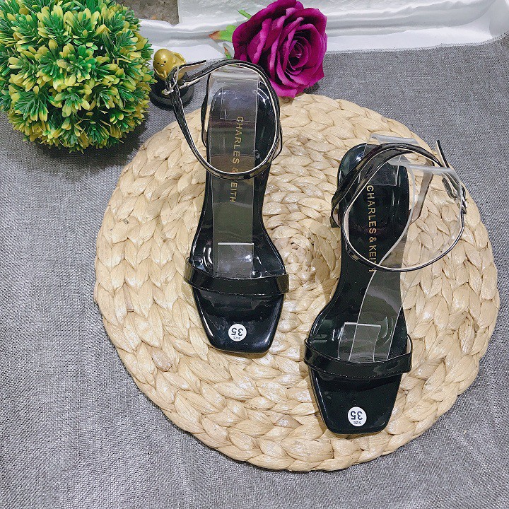 [FREE SHIP 50K] SANDAL NỮ GÓT DẸT 9P QUAI MẢNHDA BÓNG HÓT HÒN HỌT