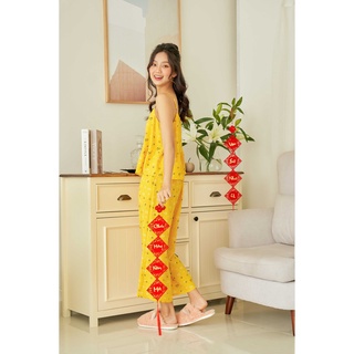[O] VIBES Đồ bộ 2 dây Tym Yellow Long Set