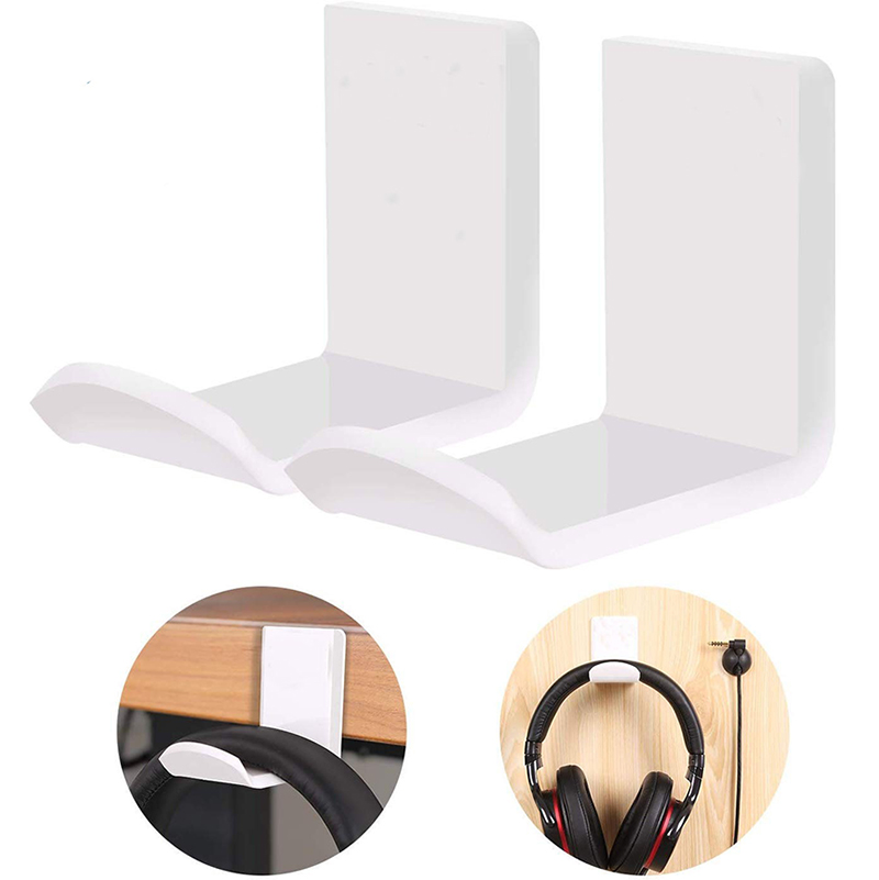 Giá treo tai nghe gắn tường/cạnh bàn bằng acrylic màu đen và trắng