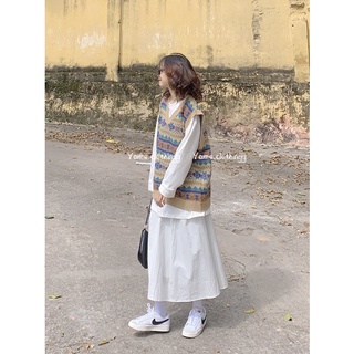 áo gile len dáng rộng