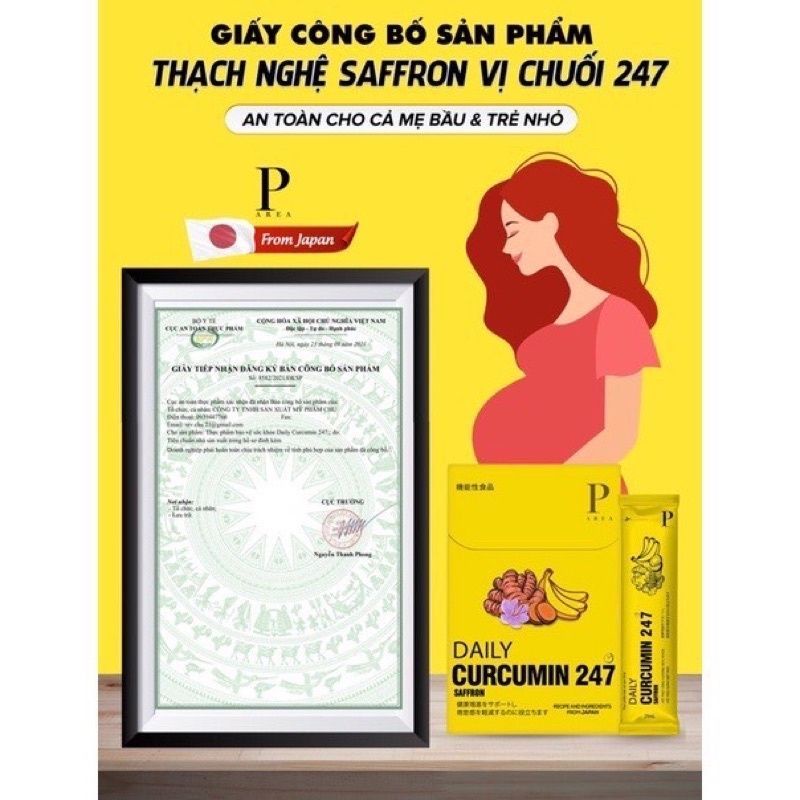 ( hot) Thạch nghệ Saffron  vị chuối 247 từ Nhật Bản, bổ sung tinh chất nghệ Nano