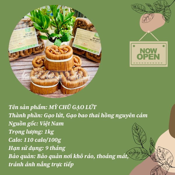 Mỳ Chũ Gạo Lứt Lứt Farm 1KG