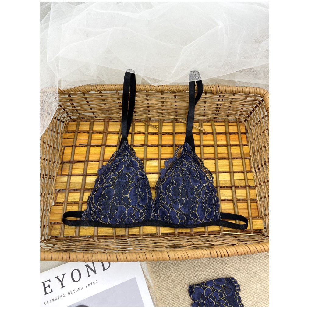 👙 Bra thiết kế 👙 Bộ đồ lót nữ xanh họa tiết tinh tế có mút hàng thiết kế cao cấp | BigBuy360 - bigbuy360.vn