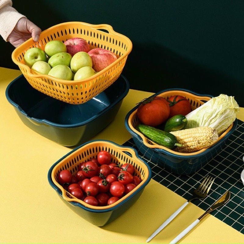Sét rổ nhựa kèm chậu 6 món cao cấp
