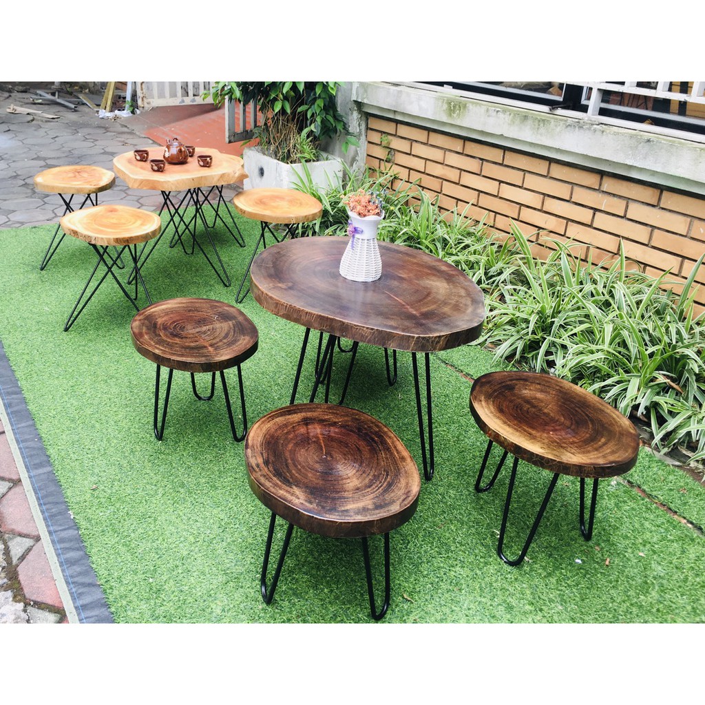 Sale 45% bàn cafe ngoài trời chân hairpin cao 72 - 2 thanh D = 36 - 40cm|  bàn trà chanh ngoài trời| bàn cafe ban công