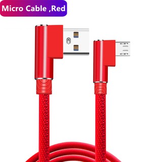 Dây Cáp Sạc Nhanh Micro USB 90 Độ 1m 2m 3m Cho iphone type-c Android