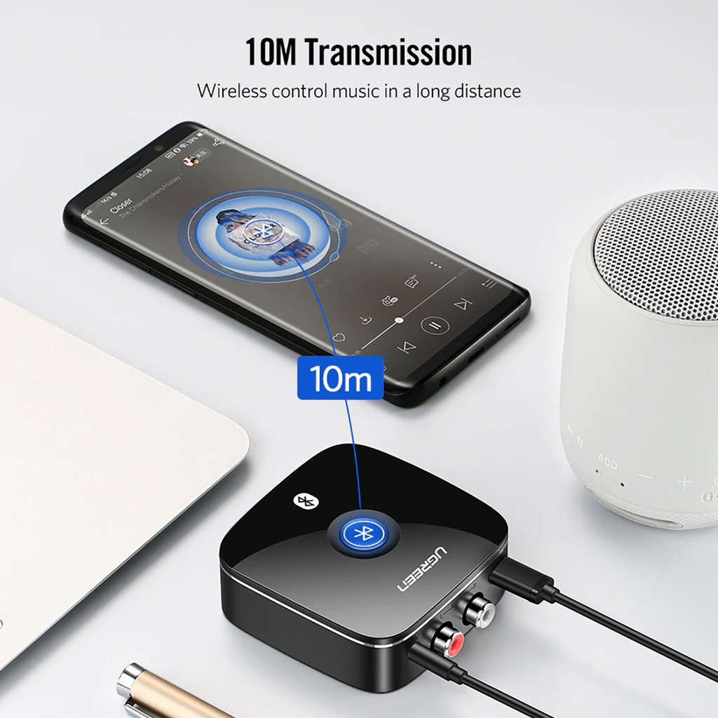 Bluetooth Receiver 5.0 Chính Hãng UGreen 40759 - Support AptXLL Chơi Nhạc Lossless, Blu-ray Không Sợ Delay