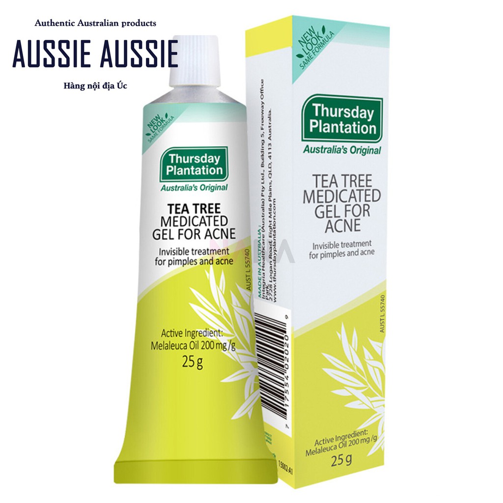 Gel chấm mụn tràm trà Úc Thursday Plantation Tea Tree Medicated Gel for Acne 25g aussie.vn