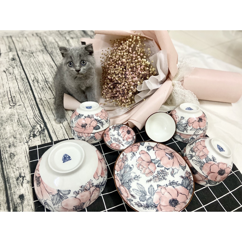 Bộ đồ ăn 11 món[ CAO CẤP][BÁT TRÀNG] bát, đĩa, tô, chén gốm sứ cao cấp ,bộ tô chén,bộ bát đĩa gốm sứ cao cấp