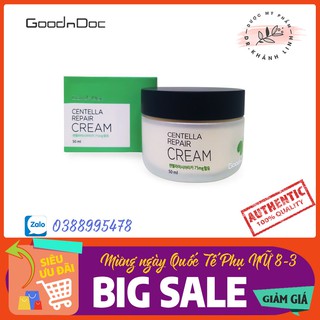 [CHÍNH HÃNG] Kem Rau Má Dưỡng Ẩm Phục Hồi Giảm Thâm Nám Trắng Sáng GoodnDoc Centella Repair Cream