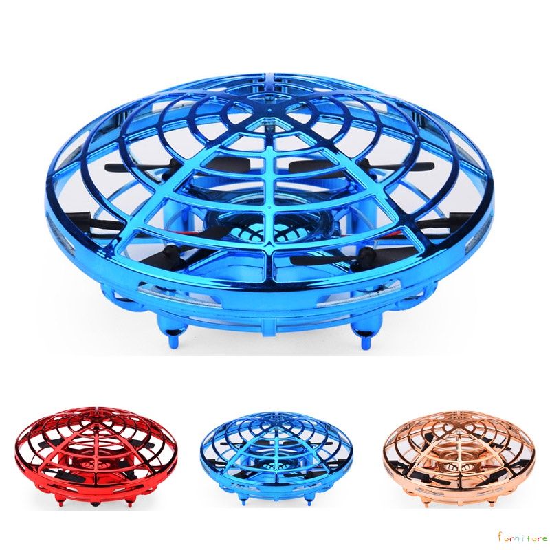 Bay tay UFO Bóng LED Mini Cảm Ứng Treo RC Máy Bay Bay Quả Bóng Đồ Chơi 3 Cảm Ứng Quadcopter UFO Máy Bay FURN