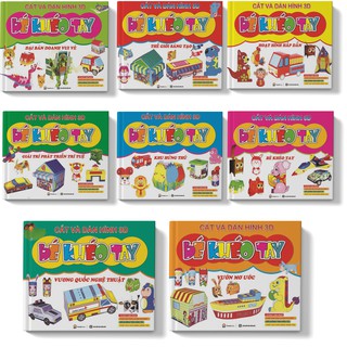 Sách - Combo 8 cuốn Thiếu Nhi - Cắt Dán Hình 3D - Pandabooks
