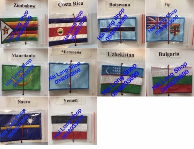Combo 10 cờ thêu các nước ( Flags of the World ) #Embroidery Flags