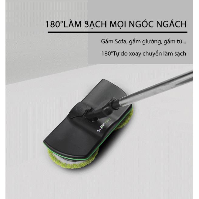 Cây Lau Nhà Chạy Điện Không Dây  Quét Tự Động 180 ° Sàn Ướt Và Khô, Thời Lượng Pin Dài