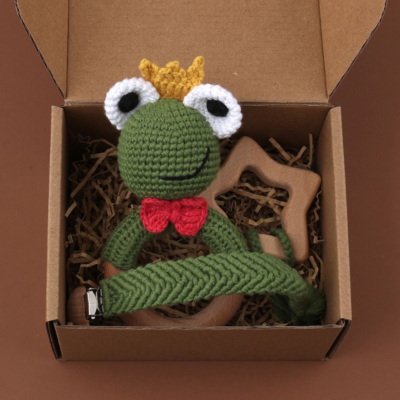 Set 3 Vòng Đồ Chơi Ngậm Mọc Răng Hình Chú Ếch Dễ Thương Cho Bé