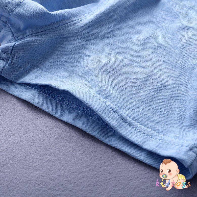 Bộ Áo Ba Lỗ + Quần Short Cotton In Hoạt Hình Cho Bé 0001