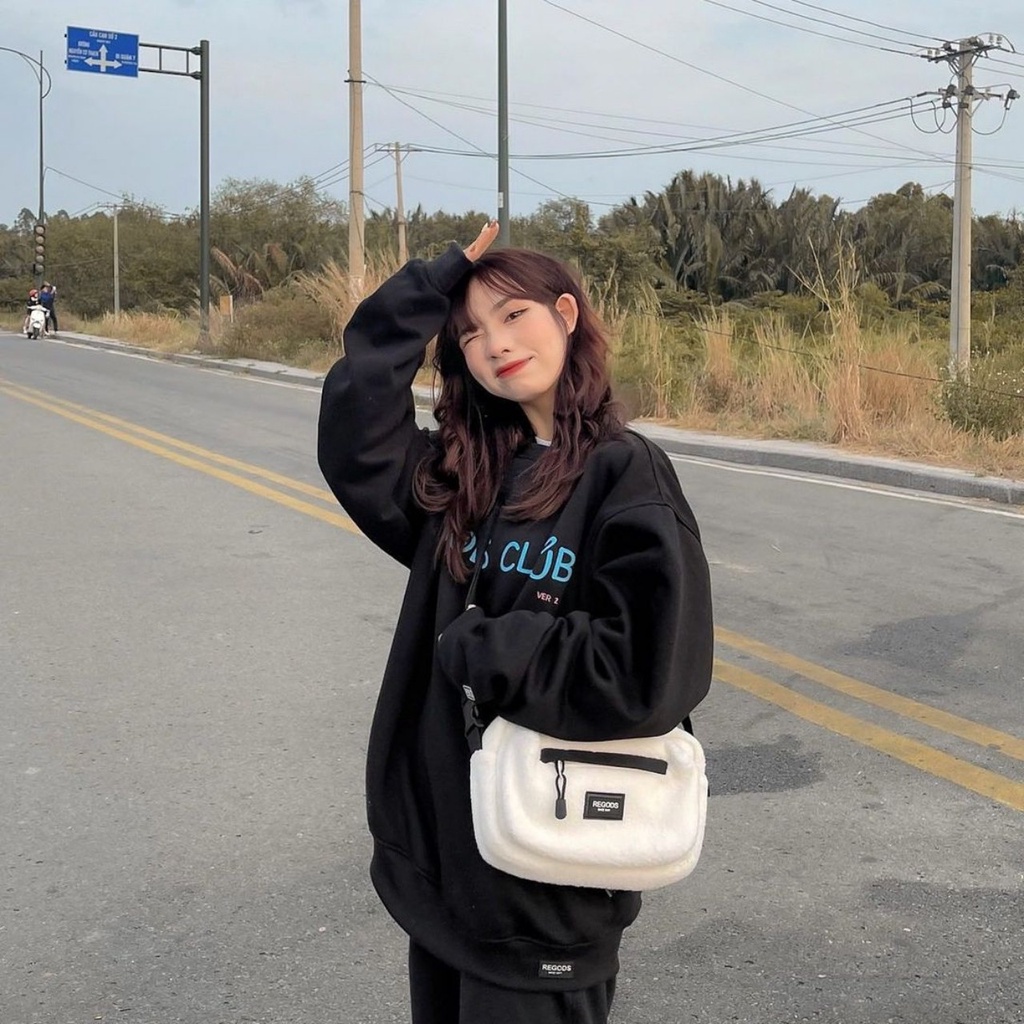 Túi Đeo Chéo RG WINTER Vải Phủ Lông Ulzzang Unisex (Tặng kèm giấy thơm + TAG)