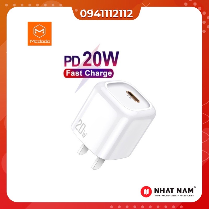 Củ Sạc nhanh PD 20W Cho IPhone 12,iPhone 12 Pro,12 Promax Mcdodo - Bảo hành 18 tháng