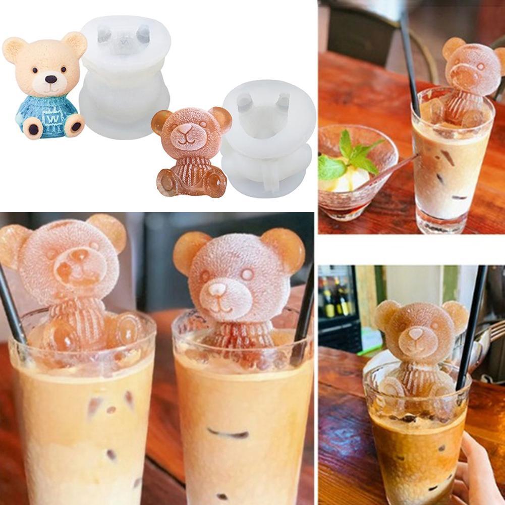 Khuôn làm đá silicon khay thạch hình gấu teddy cute xinh xắn trang trí đồ uống MiibooShi D2.080