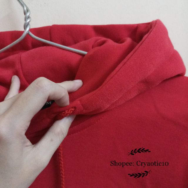 [Kèm hình thật] Hoodie nỉ dày đỏ tươi red basic hoodie unisex | WebRaoVat - webraovat.net.vn