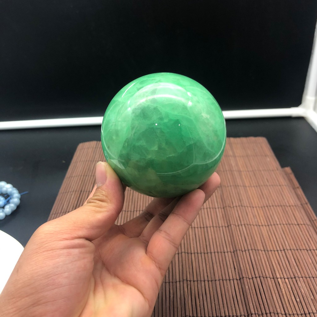 [XẢ KHO size 1Kg] Quả Cầu Phong Thủy Xanh Flourits mạng MỘC và HỎA nặng 1 Kg, Đường Kính 9 cm - Phong Thủy Thành Đô | BigBuy360 - bigbuy360.vn
