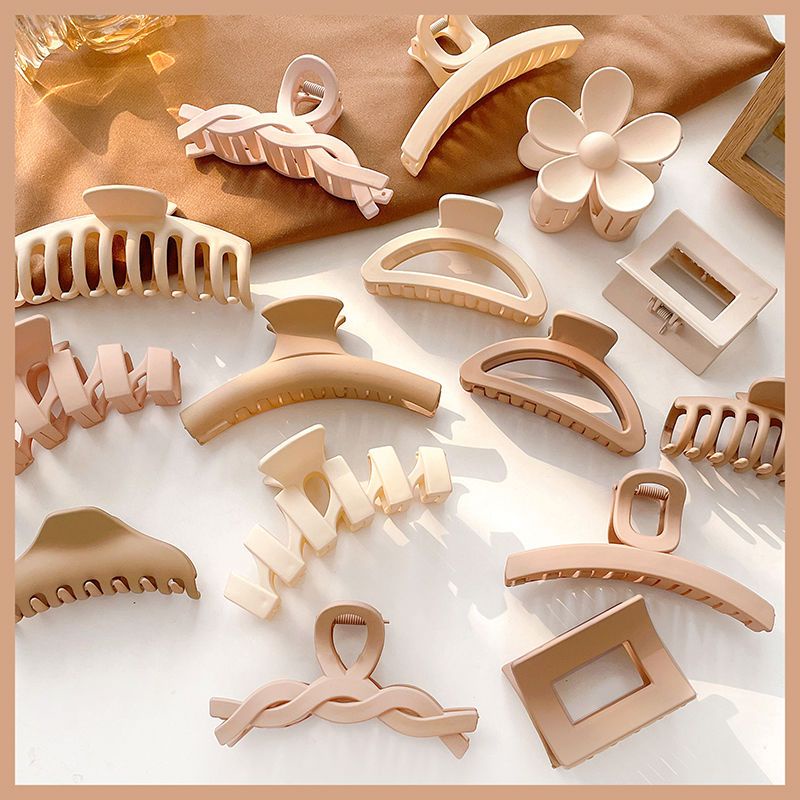 Kẹp Tóc Màu Cà Phê Mờ Phong Cách Retro Thời Trang Thu Đông Cho Nữ